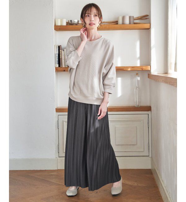 ikka「【雑誌InRed4月号掲載】カットプリーツワイドパンツ【親子コーデ】」|キュロット|