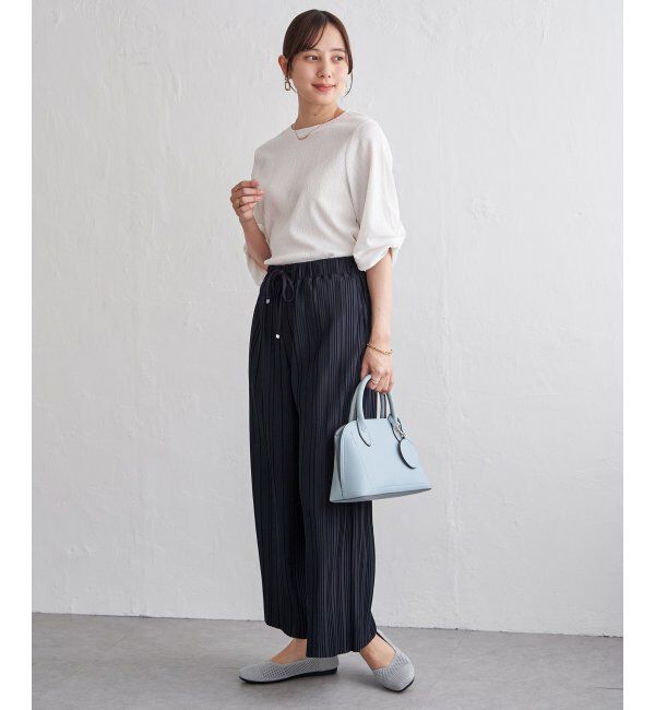 ikka「【雑誌InRed4月号掲載】カットプリーツワイドパンツ【親子コーデ】」|キュロット|