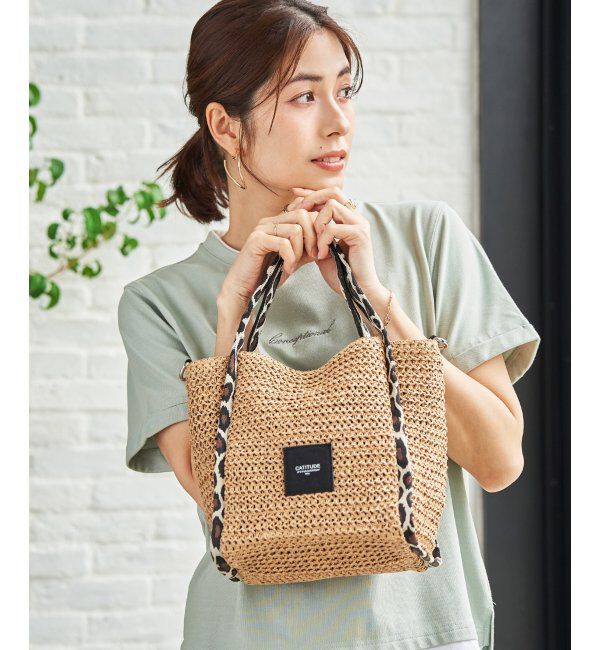 ikka「雑材パイピングトートバッグ」|その他|キャメル