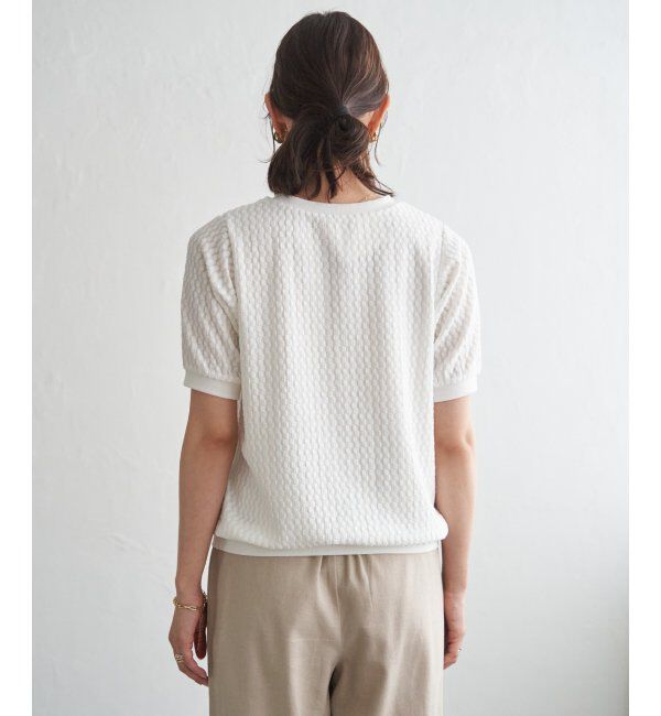 ikka「幾何学ジャカード半袖プルオーバー」|その他|