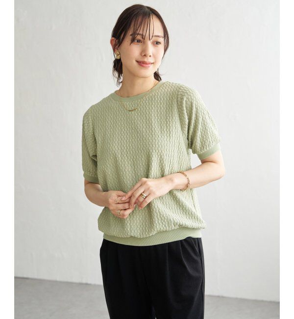ikka「幾何学ジャカード半袖プルオーバー」|その他|