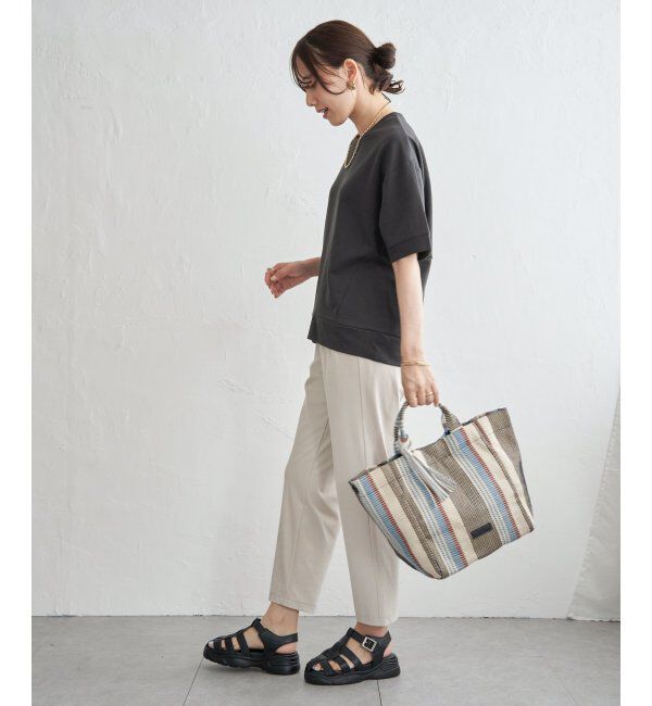 ikka「冷感スウェットライク半袖プルオーバー」|Tシャツ・カットソー|