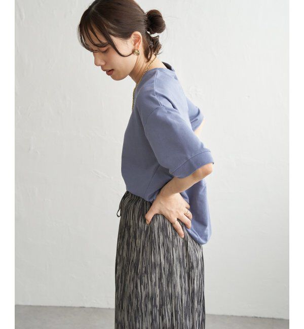 ikka「冷感スウェットライク半袖プルオーバー」|Tシャツ・カットソー|