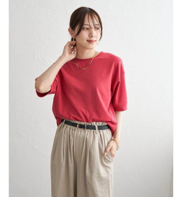 ikka「冷感スウェットライク半袖プルオーバー」|Tシャツ・カットソー|