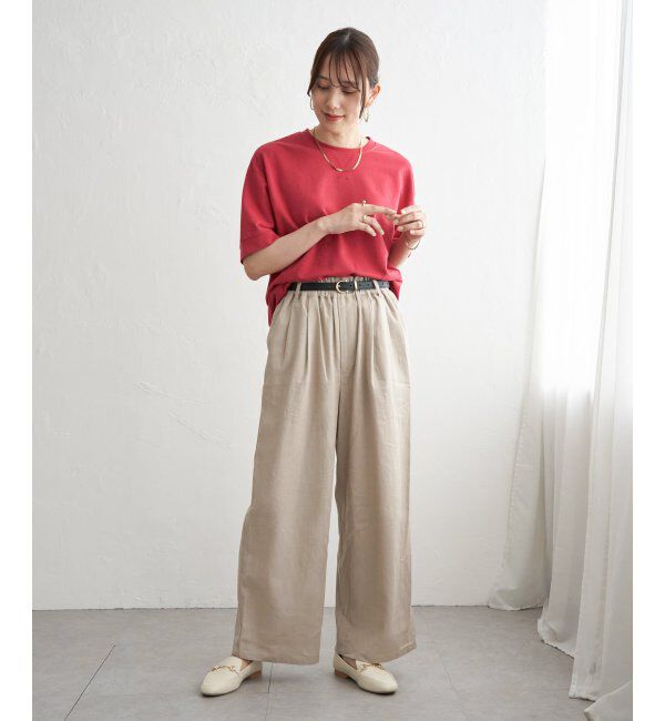 ikka「冷感スウェットライク半袖プルオーバー」|Tシャツ・カットソー|