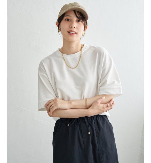 ikka「冷感スウェットライク半袖プルオーバー」|Tシャツ・カットソー|