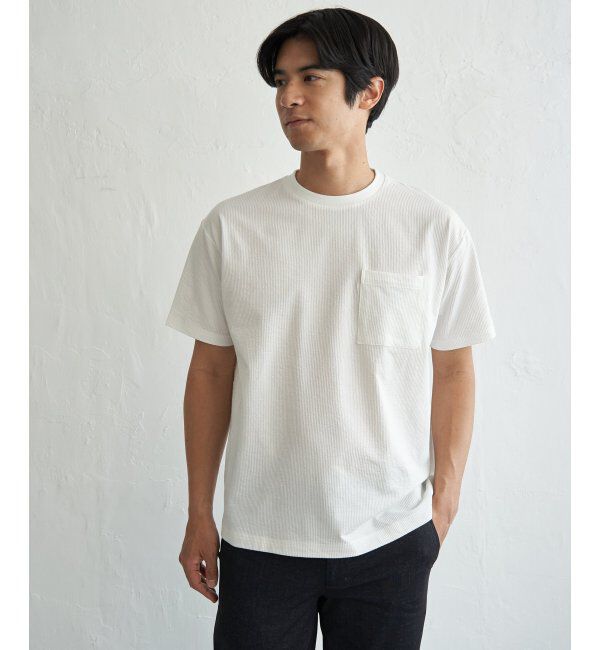 ikka「冷感DRYサッカーポケットTシャツ」|Tシャツ・カットソー|