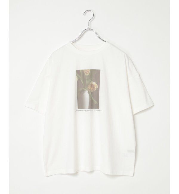 VENCE share style「綿天竺フラワープリントTシャツ」|Tシャツ・カットソー|ブラック