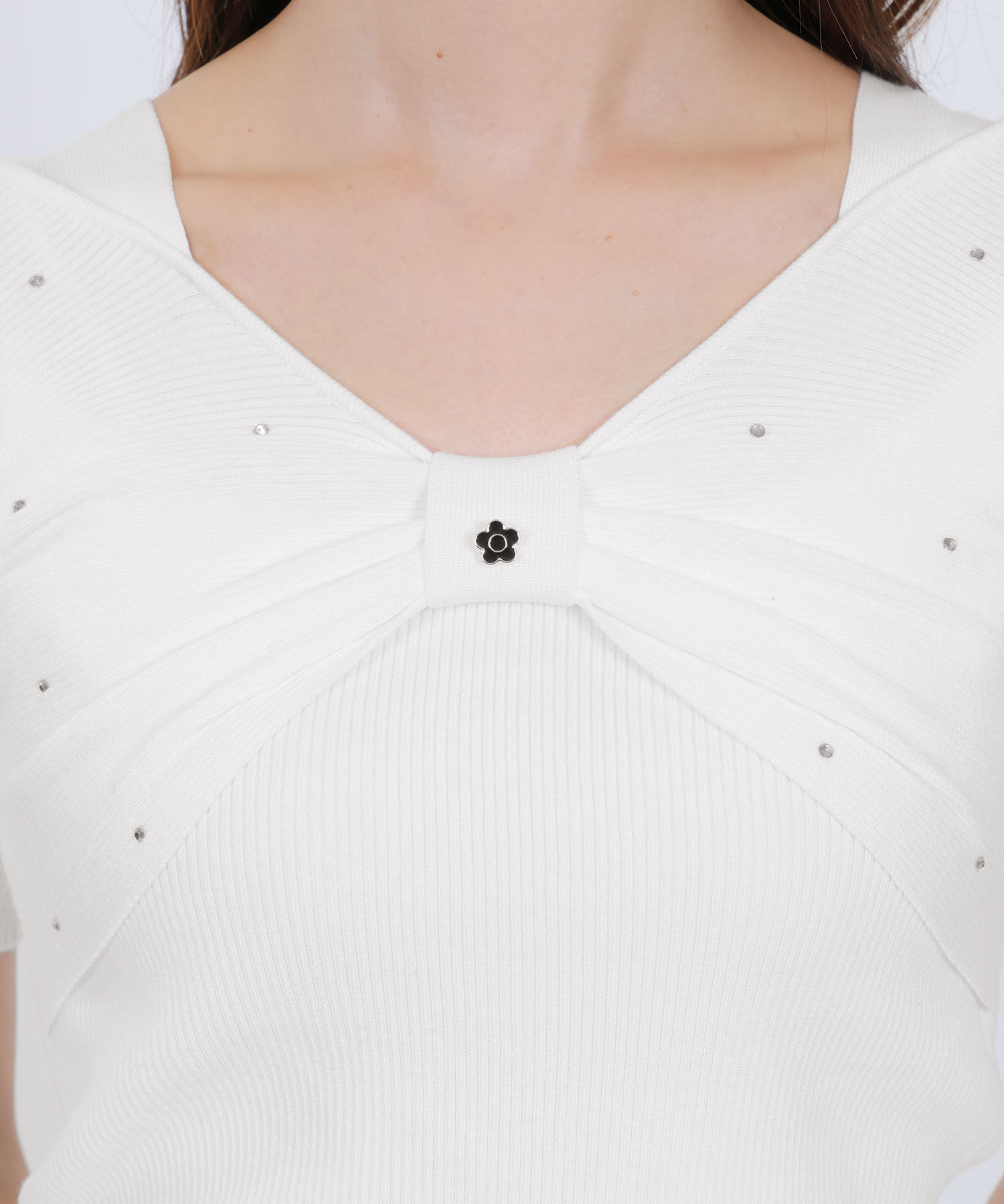 MARY QUANT「フロントリボンニット プルオーバー」|ニット・セーター|