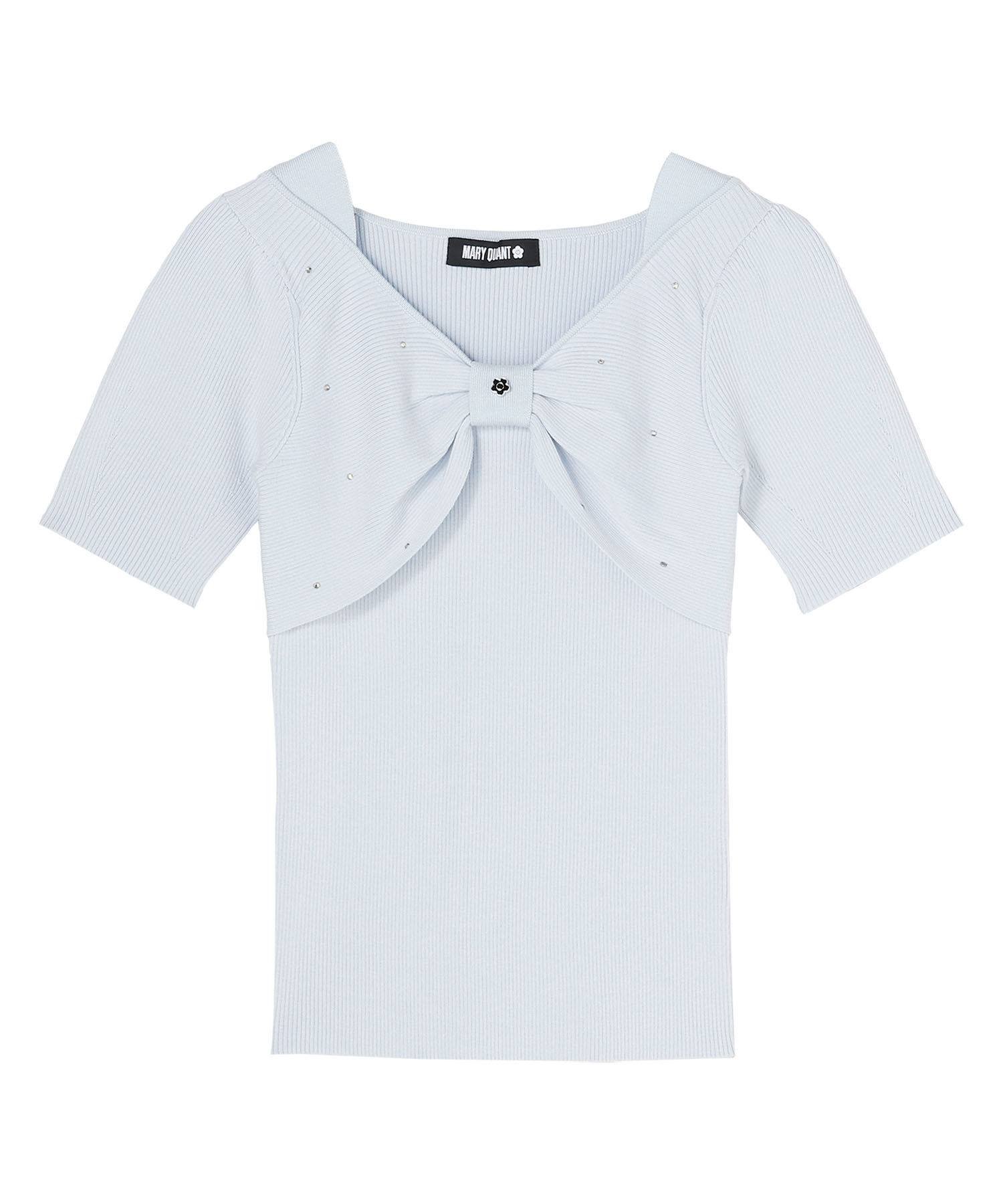 MARY QUANT「フロントリボンニット プルオーバー」|ニット・セーター|ブルー