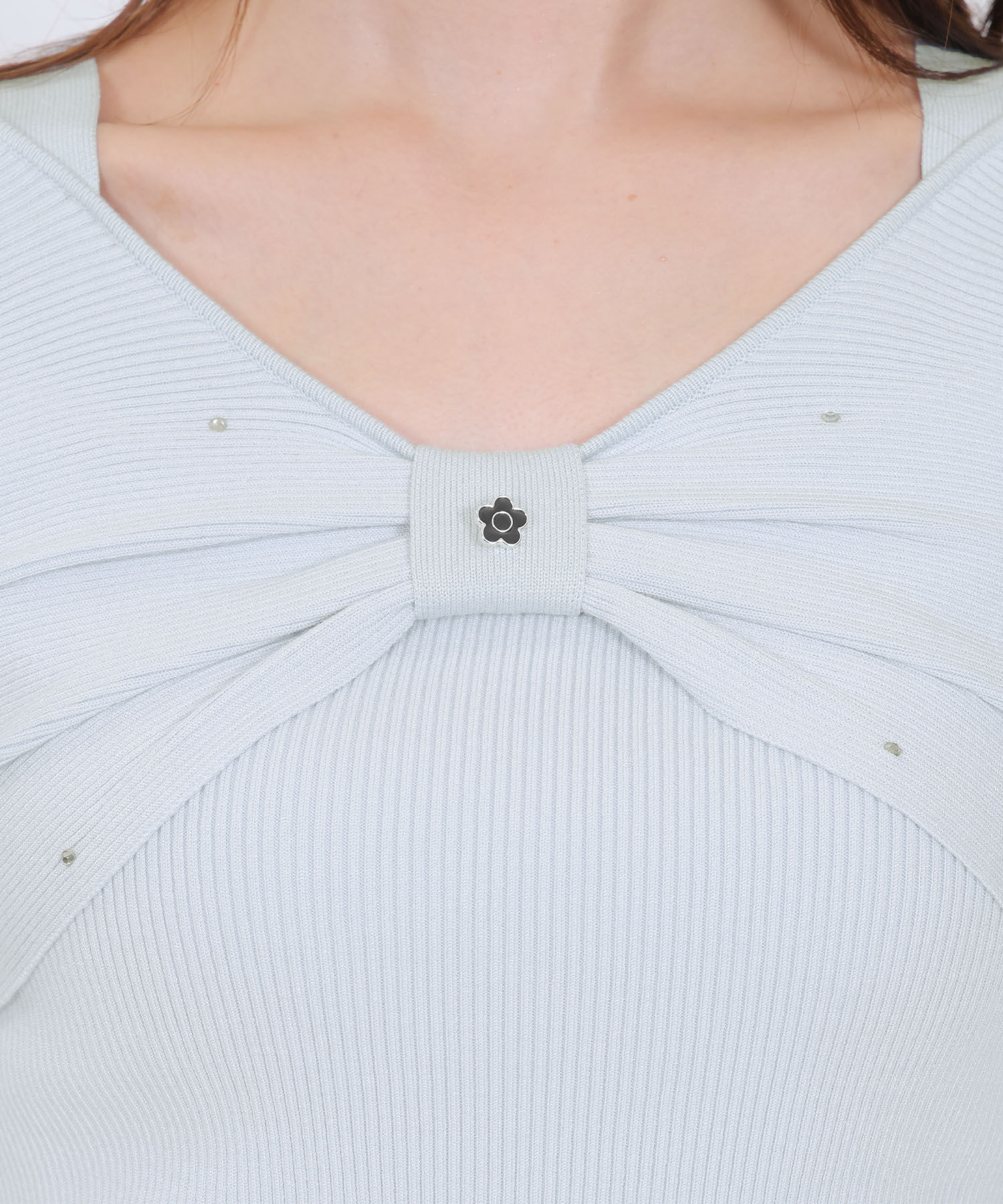 MARY QUANT「フロントリボンニット プルオーバー」|ニット・セーター|