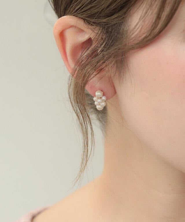 NOIR DE POUPEE「Bubbloop パールづくしイヤリング ノンホールピアス」|イヤリング|