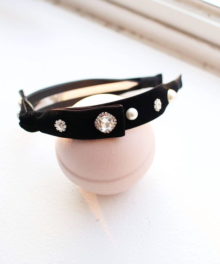 BACKYARD FAMILY「Rora カチューシャ 通販 リボン パール キラキラ 48502102 髪飾り ヘッドドレス」|その他|