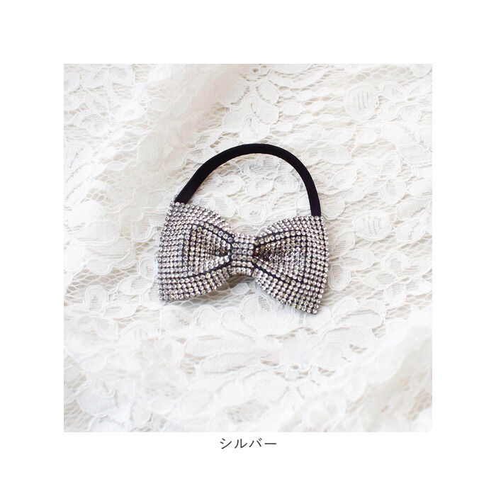 BACKYARD FAMILY「キッズ ヘアゴム リボン 通販 キラキラ ジルコニア 68222302 ジルリボンヘアゴム 小さめ」|ヘアゴム・シュシュ|
