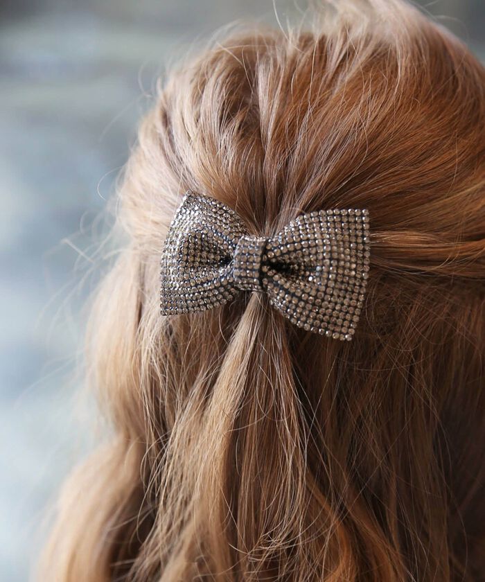 BACKYARD FAMILY「キッズ ヘアゴム リボン 通販 キラキラ ジルコニア 68222302 ジルリボンヘアゴム 小さめ」|ヘアゴム・シュシュ|