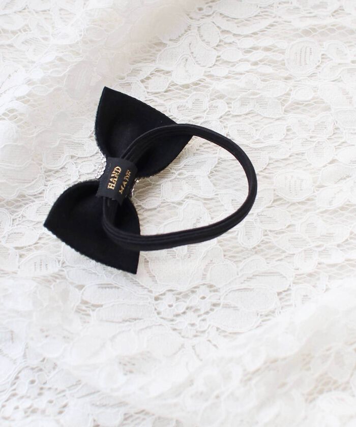 BACKYARD FAMILY「キッズ ヘアゴム リボン 通販 キラキラ ジルコニア 68222302 ジルリボンヘアゴム 小さめ」|ヘアゴム・シュシュ|