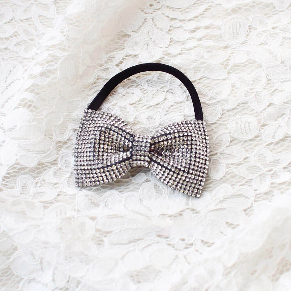 BACKYARD FAMILY「キッズ ヘアゴム リボン 通販 キラキラ ジルコニア 68222302 ジルリボンヘアゴム 小さめ」|ヘアゴム・シュシュ|シルバー1