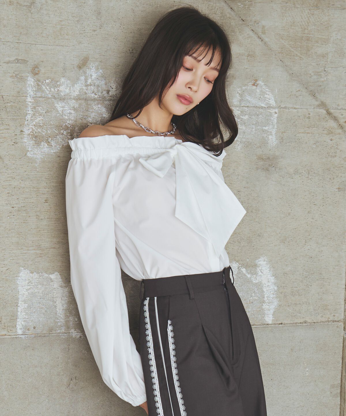 アンドクチュール「ドロストボウタイ2WAYブラウス」|シャツ・ブラウス|