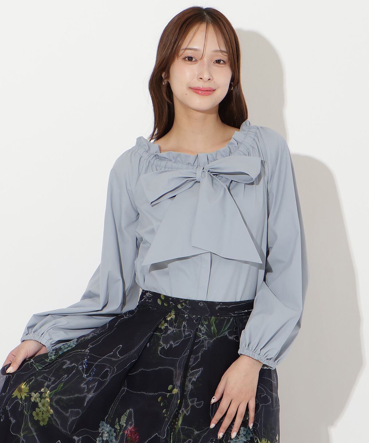 アンドクチュール「ドロストボウタイ2WAYブラウス」|シャツ・ブラウス|