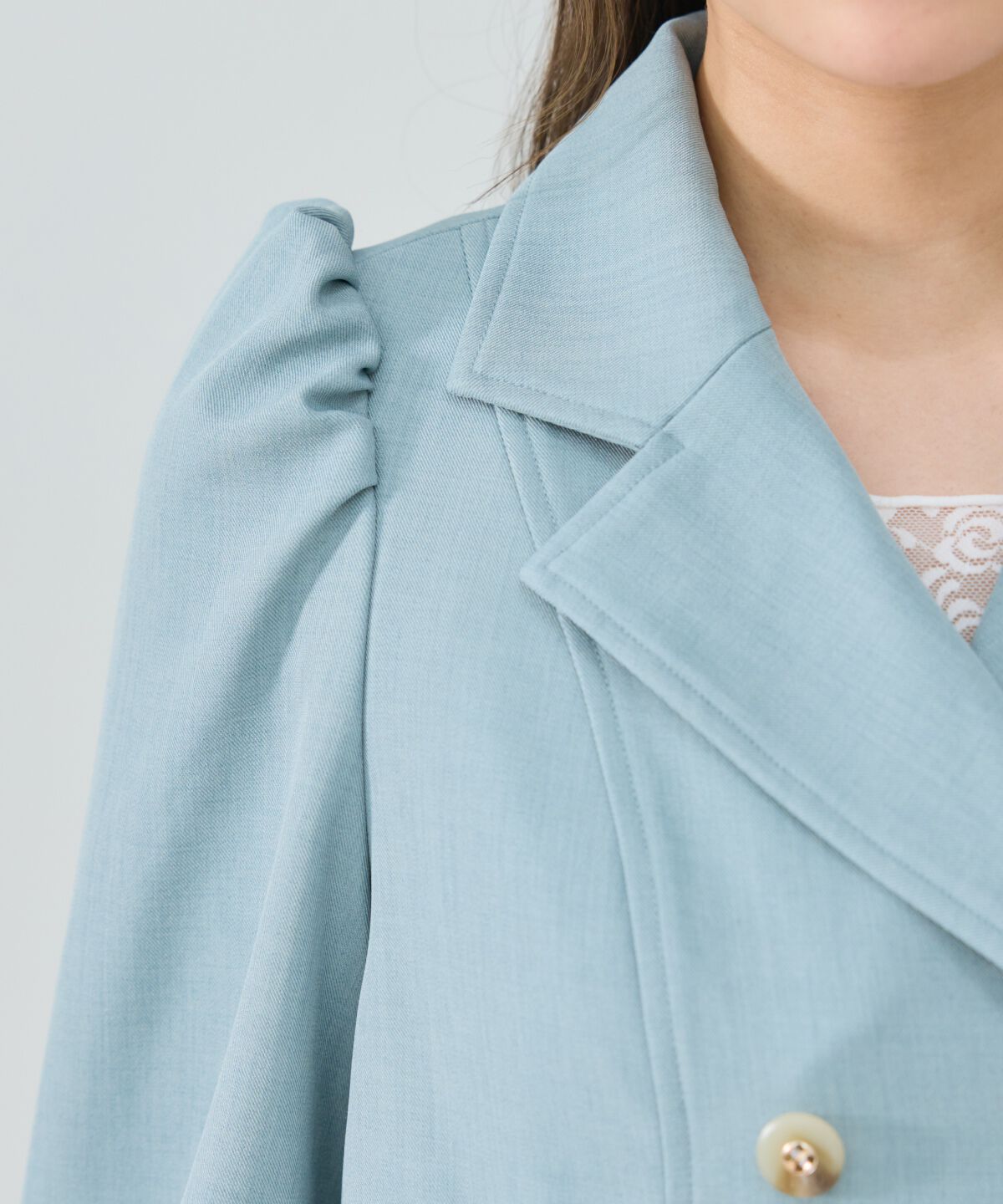 REDYAZEL「パフスリーブミニトレンチコート」|トレンチコート|