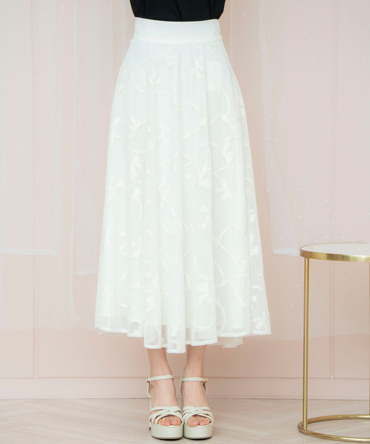 WILLSELECTION「リボンレーススカート」|フレア|