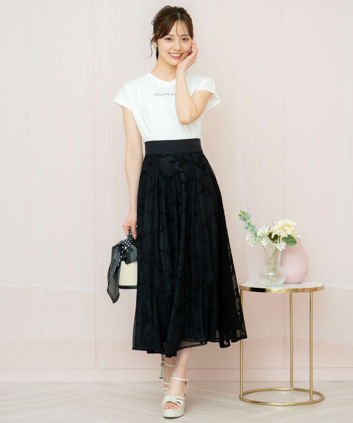 WILLSELECTION「リボンレーススカート」|フレア|