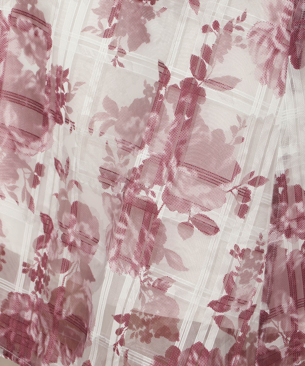 WILLSELECTION「モノトーンフラワーオーガンジーフレアスカート」|フレア|