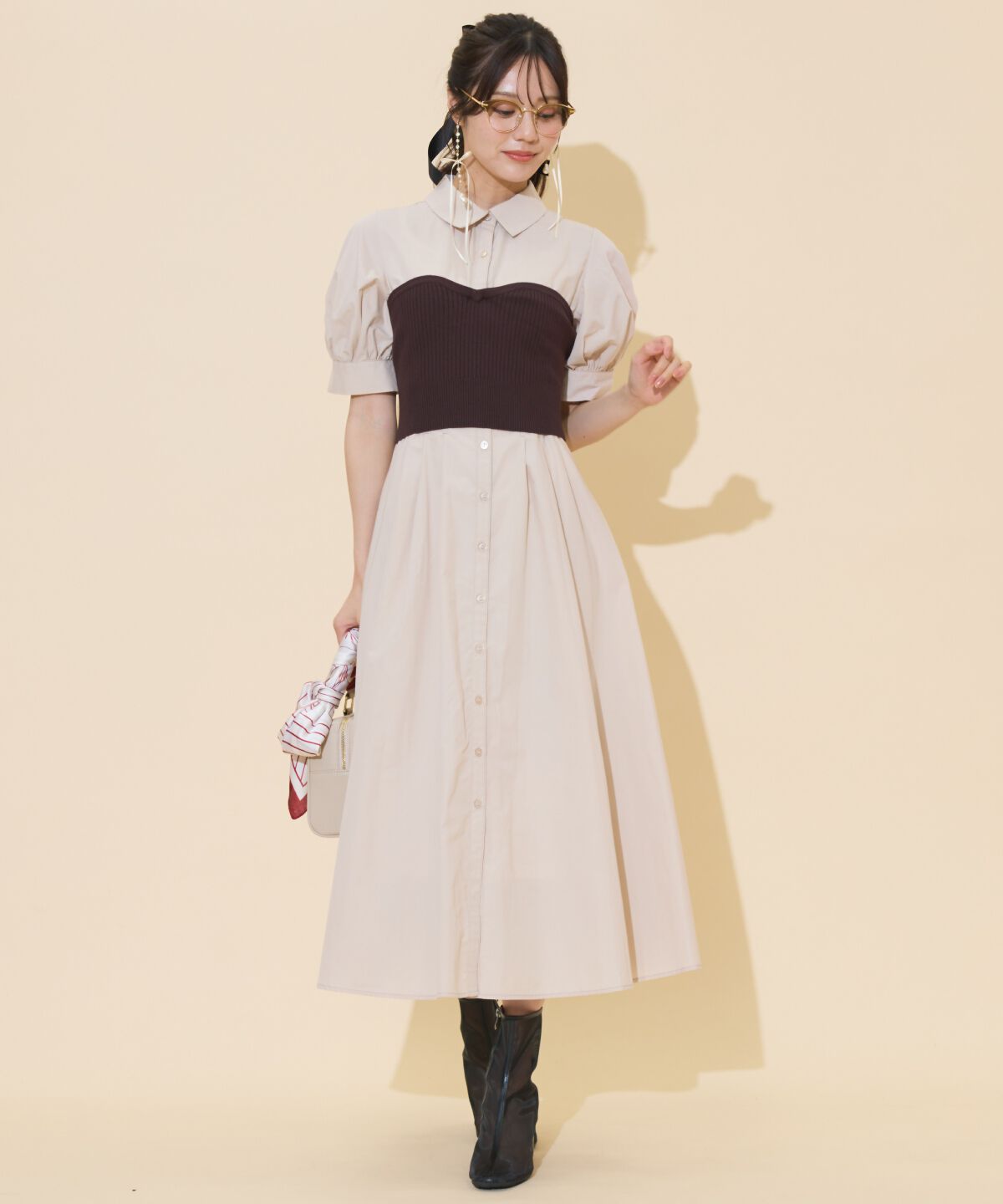 WILLSELECTION「ビスチェレイヤードタックシャツワンピース」|ワンピース|