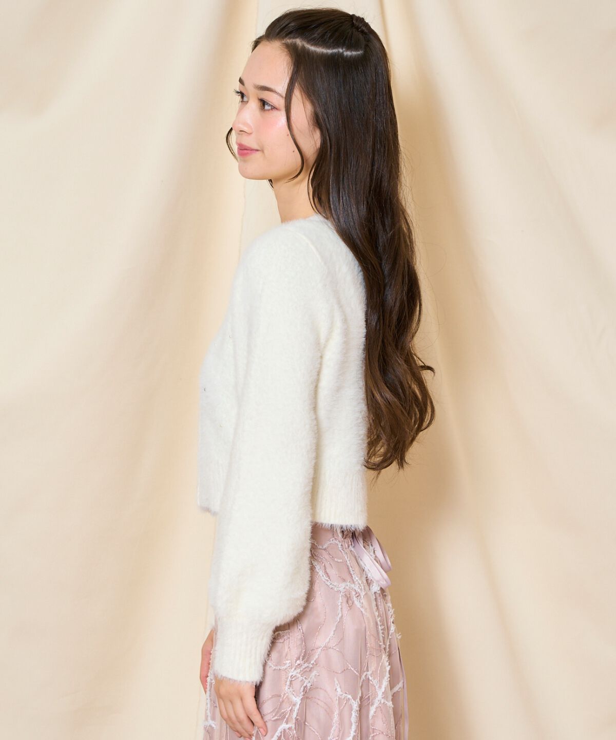 WILLSELECTION「パール＆ビジューフェザーカーディガン」|カーディガン|