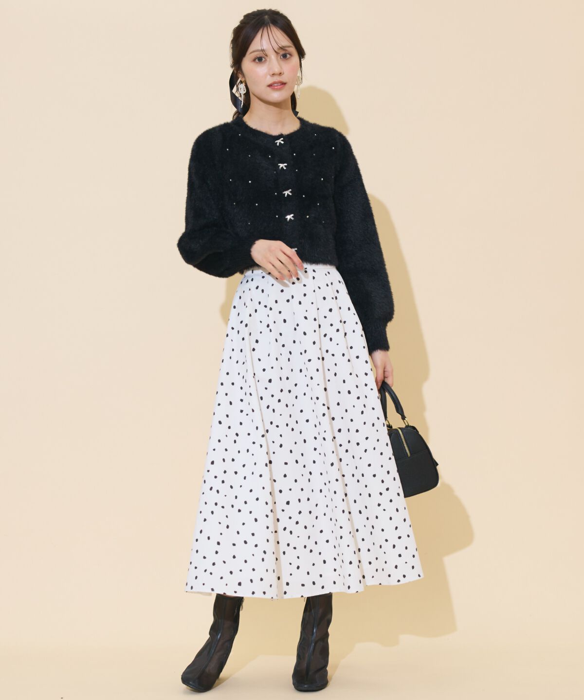 WILLSELECTION「パール＆ビジューフェザーカーディガン」|カーディガン|