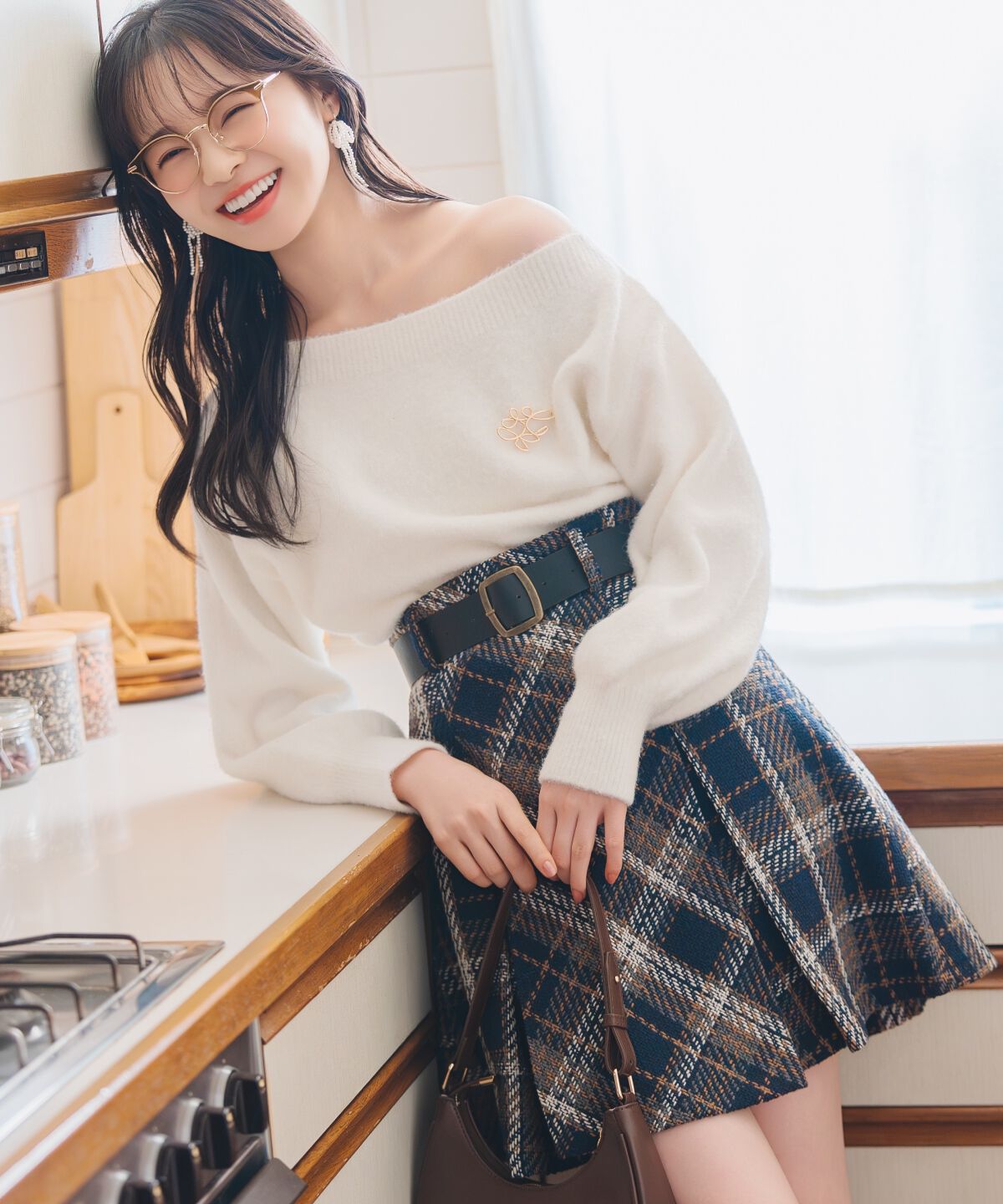 WILLSELECTION「ブローチ付きオフショルニット」|ニット・セーター|