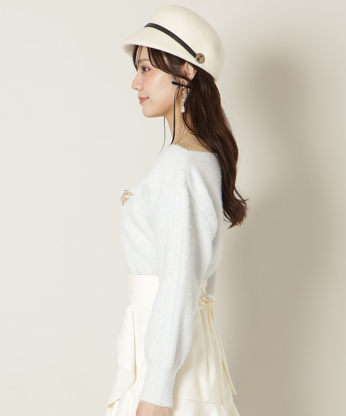 WILLSELECTION「ブローチ付きオフショルニット」|ニット・セーター|