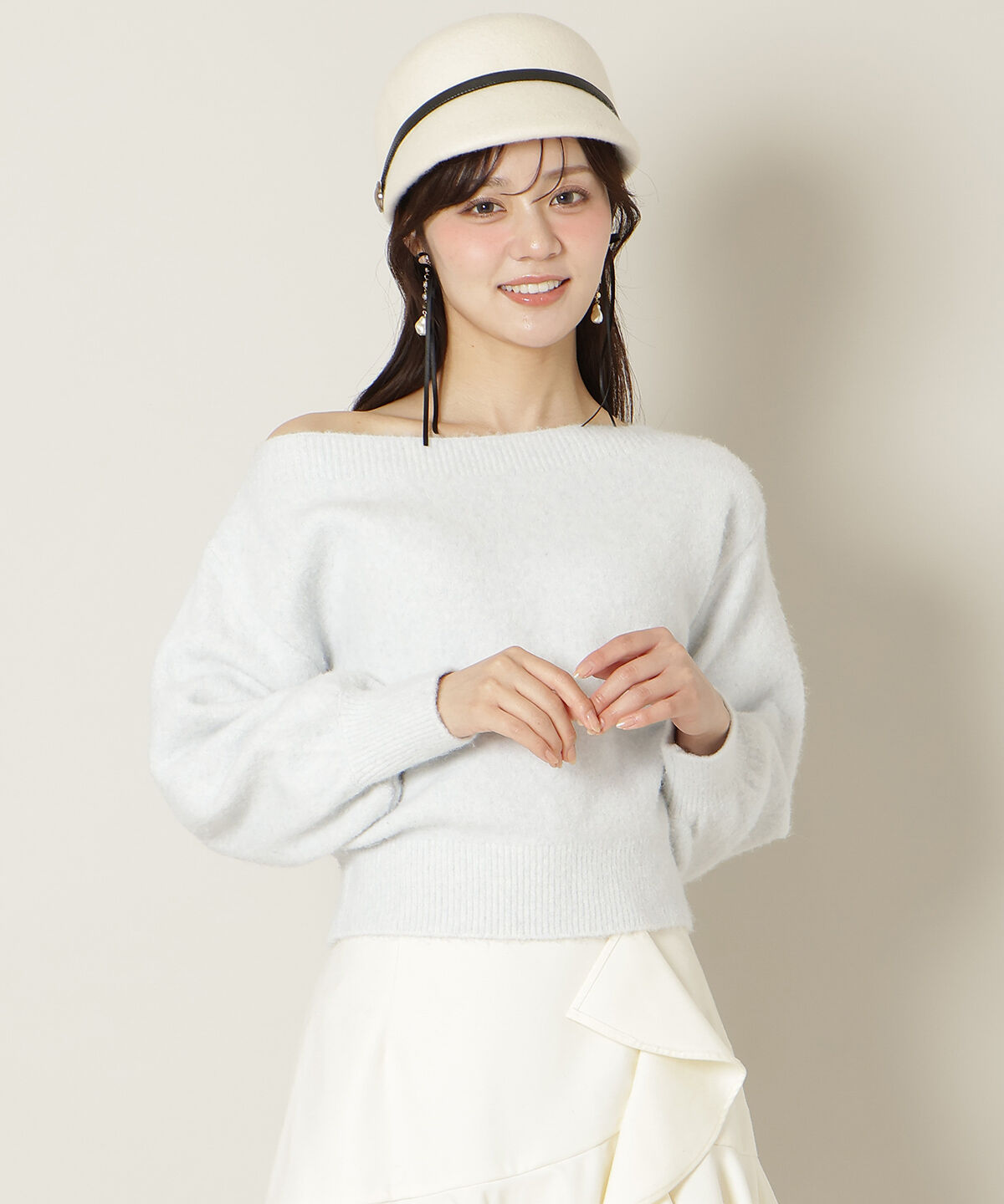 WILLSELECTION「ブローチ付きオフショルニット」|ニット・セーター|