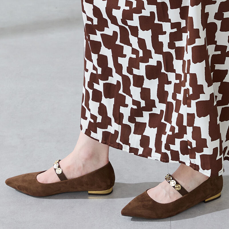 ORiental TRaffic「コインモチーフ ストラップパンプス /51308 ヒール1.8ｃｍ フラット」|パンプス|BROWN