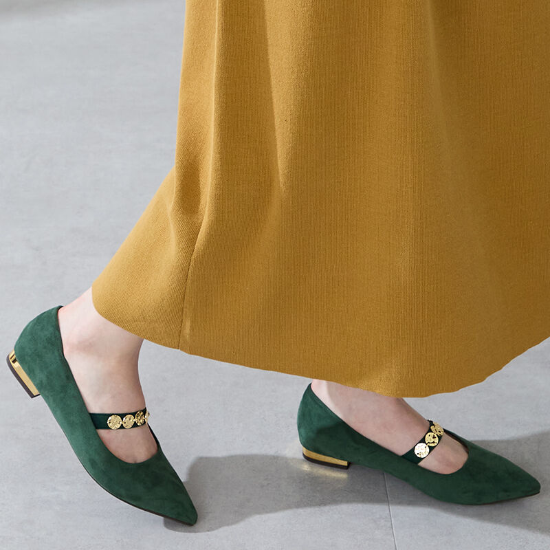 ORiental TRaffic「コインモチーフ ストラップパンプス /51308 ヒール1.8ｃｍ フラット」|パンプス|