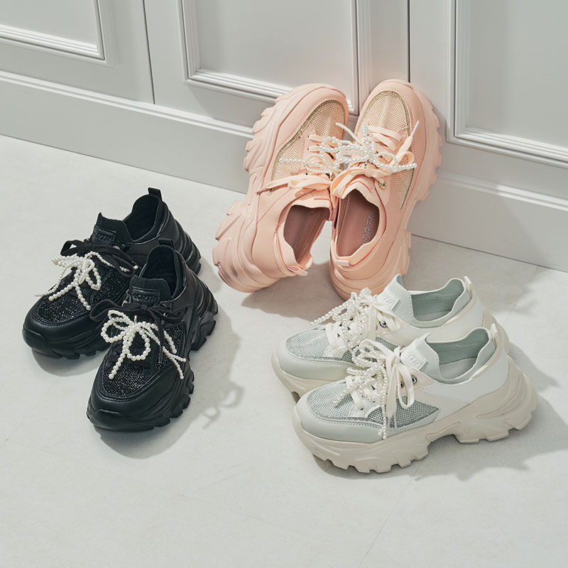 ORiental TRaffic「●2026春夏新作●2wayリボンモチーフニットスニーカー/OT3797」|スニーカー|BLACK