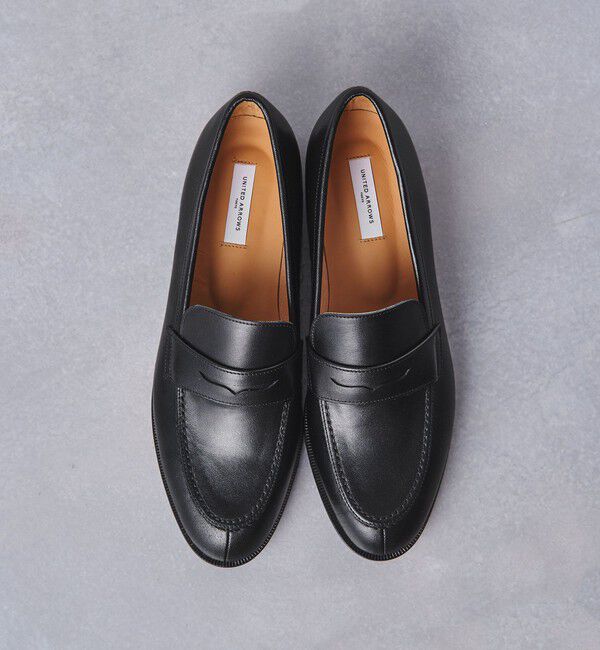 UNITED ARROWS「レザー コインローファー」|ローファー|BLACK