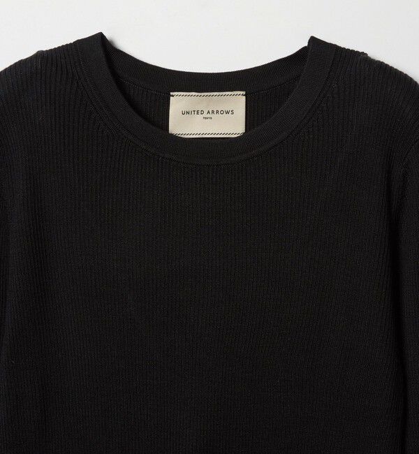UNITED ARROWS「シルク リブ クルーネック ニット」|ニット・セーター|