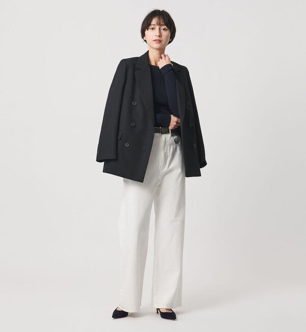 UNITED ARROWS「シルク リブ クルーネック ニット」|ニット・セーター|