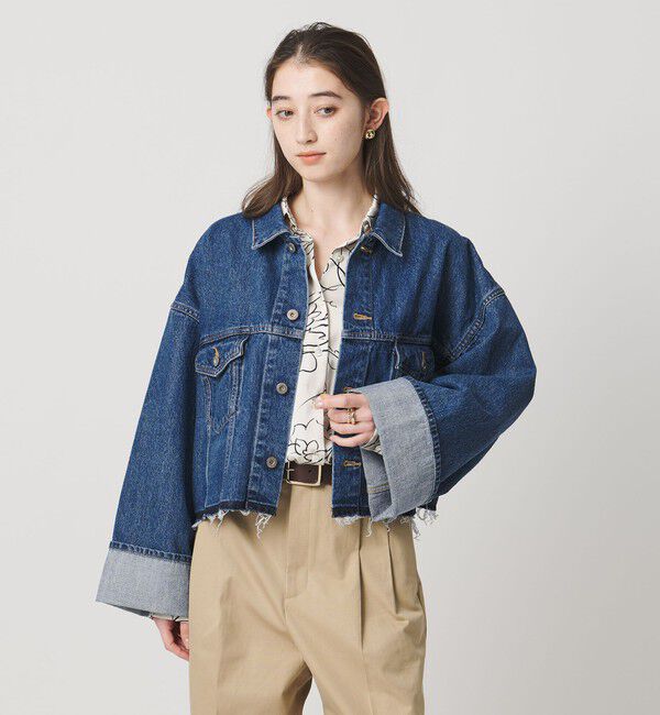 UNITED ARROWS「＜SACRA＞ボリュームスリーブ デニムジャケット」|デニムジャケット|NAVY