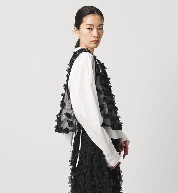 AEWEN MATOPH「＜AEWEN MATOPH＞ドットチュールリボンノースリーブ」|シャツ・ブラウス|