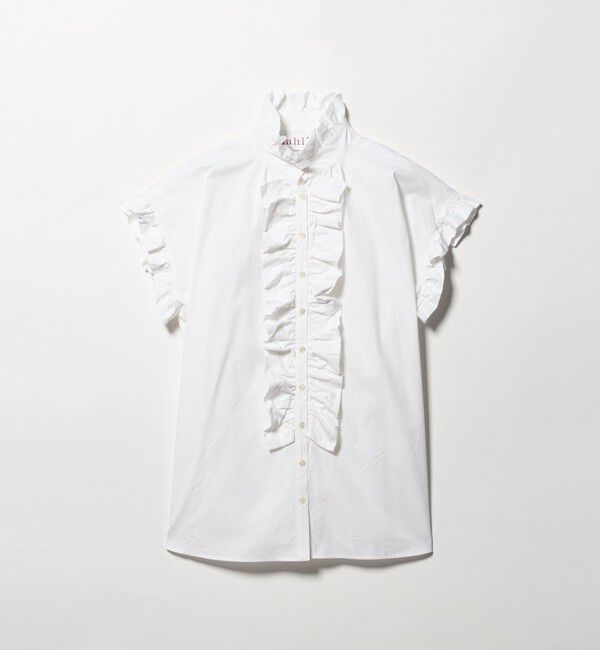 UNITED ARROWS「＜dahl&rsquo;ia＞フリル ノースリーブ ブラウス」|シャツ・ブラウス|WHITE