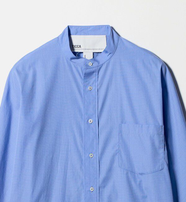 UNITED ARROWS「＜TICCA＞ノーカラー テントライン シャツ」|シャツ・ブラウス|