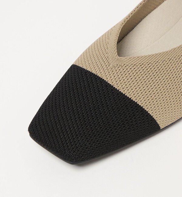 UNITED ARROWS green label relaxing「ウェルネス ニット スクエアVカット シューズ 撥水 ウォッシャブル」|バレエシューズ|