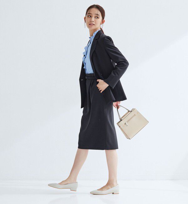 UNITED ARROWS green label relaxing「［size SHORTあり］パウドレ ベルト付き タイト スカート ウォッシャブル ストレッチ」|タイト|