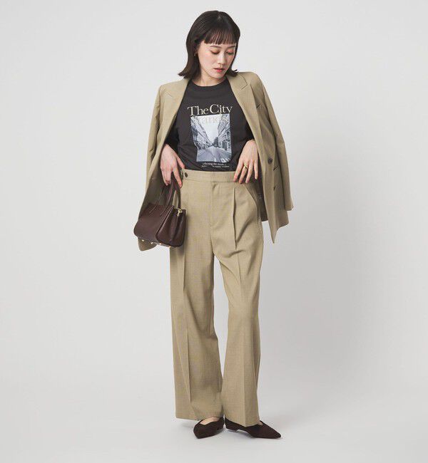 UNITED ARROWS green label relaxing「ラミーブレンド ワイド パンツ」|チノ|