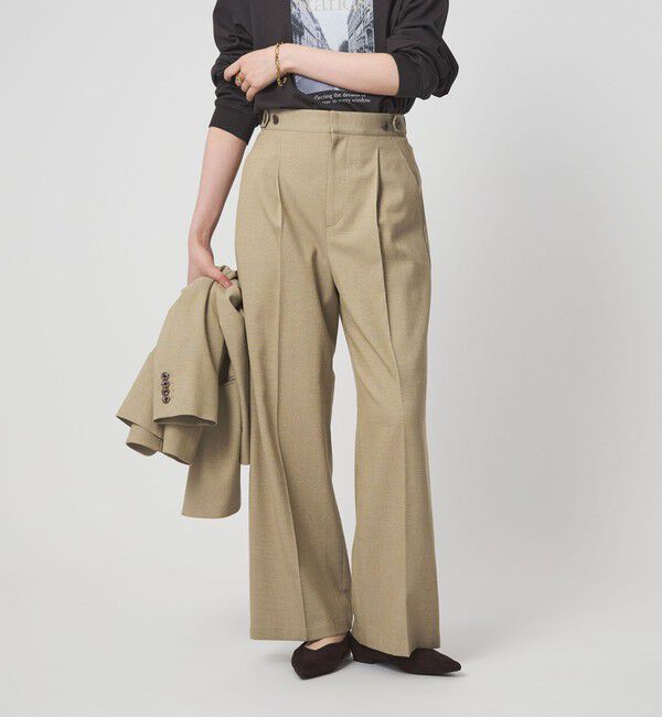 UNITED ARROWS green label relaxing「ラミーブレンド ワイド パンツ」|チノ|