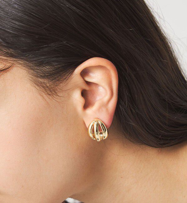 UNITED ARROWS green label relaxing「3ライン ハーフボール イヤリング」|イヤリング|GOLD