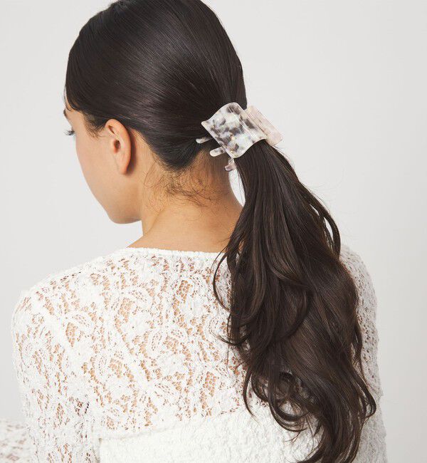 UNITED ARROWS green label relaxing「【WEB限定】スクエアマーブル ヘアクリップ」|ヘアバンド|