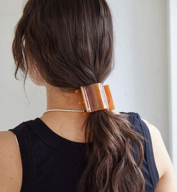 UNITED ARROWS green label relaxing「【WEB限定】スクエアマーブル ヘアクリップ」|ヘアバンド|MD.BROWN